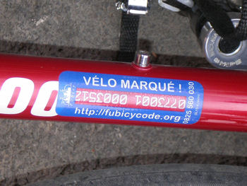 velo marquage