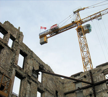 Renovation de l'Hotel International Aix les Bains, le chantier vu de l'interieur