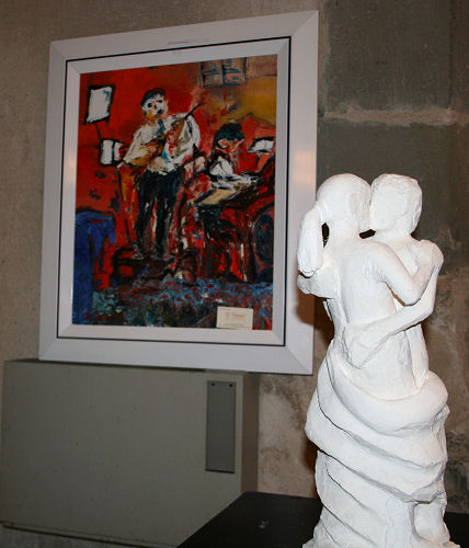 peinture jazz et sculpture de couple