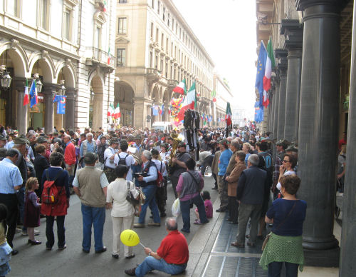 rues de Turin en liesse